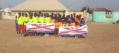 The Blue North Initiative recently visited Uke, a community in Nasarawa State, to educate young footballers about human trafficking.